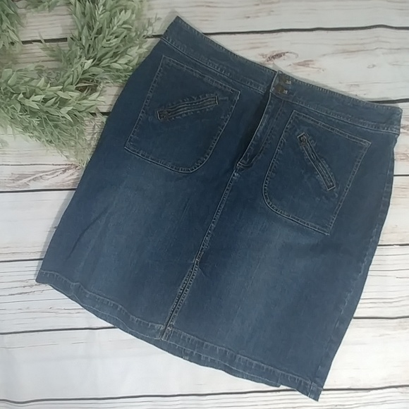 cj banks denim skirts